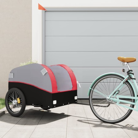 Remolque para bicicleta hierro negro y rojo 45 kg de , Remolques para bicicletas - Ref: Foro24-94132, Precio: 78,54 €, Descue...