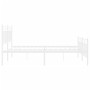 Estructura cama metal con cabecero y estribo blanco 160x200 cm de , Camas y somieres - Ref: Foro24-373761, Precio: 124,96 €, ...