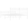 Estructura cama metal con cabecero y estribo blanco 160x200 cm de , Camas y somieres - Ref: Foro24-373761, Precio: 124,96 €, ...