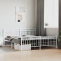 Estructura cama metal con cabecero y pie cama blanco 183x213 cm de , Camas y somieres - Ref: Foro24-373763, Precio: 123,80 €,...