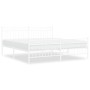 Estructura cama metal con cabecero y pie cama blanco 183x213 cm de , Camas y somieres - Ref: Foro24-373763, Precio: 123,80 €,...