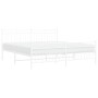 Estructura cama metal con cabecero y pie cama blanco 183x213 cm de , Camas y somieres - Ref: Foro24-373763, Precio: 123,80 €,...