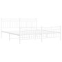 Estructura cama metal con cabecero y pie cama blanco 183x213 cm de , Camas y somieres - Ref: Foro24-373763, Precio: 123,80 €,...