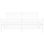 Estructura cama metal con cabecero y pie cama blanco 183x213 cm de , Camas y somieres - Ref: Foro24-373763, Precio: 123,80 €,...
