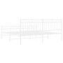 Estructura cama metal con cabecero y pie cama blanco 183x213 cm de , Camas y somieres - Ref: Foro24-373763, Precio: 123,80 €,...