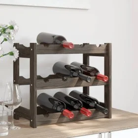 Wine rack for 12 bottles solid gray pine wood by , Wine racks - Ref: Foro24-373377, Price: 22,80 €, Discount: %