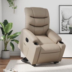 Sillón elevable eléctrico cuero artificial capuchino en Sillones | Comprar online en Foru.es