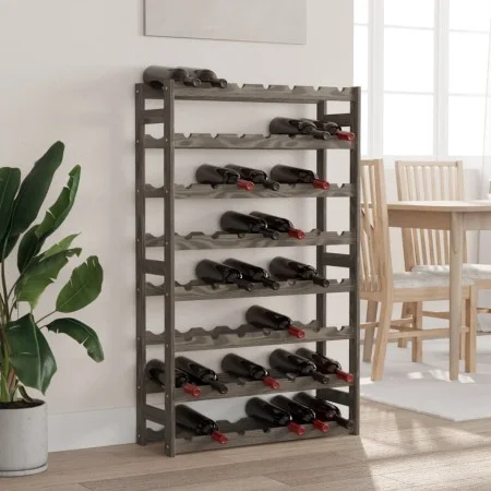 Wine rack for 56 bottles solid gray pine wood by , Wine racks - Ref: Foro24-373382, Price: 54,92 €, Discount: %