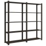 Estantería de 5 niveles madera maciza pino negro 170x38x170 cm de , Estanterías industriales - Ref: Foro24-373406, Precio: 99...