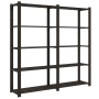 Estantería de 5 niveles madera maciza pino negro 170x38x170 cm de , Estanterías industriales - Ref: Foro24-373406, Precio: 99...