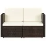 Sofá de jardín 2 plazas con cojines ratán sintético marrón by vidaXL, Outdoor sofas - Ref: Foro24-44178, Price: 178,97 €, Dis...