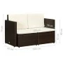 Sofá de jardín 2 plazas con cojines ratán sintético marrón by vidaXL, Outdoor sofas - Ref: Foro24-44178, Price: 178,97 €, Dis...