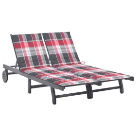 Garden sunbed for 2 people with solid acacia wood and cushions by , Loungers - Ref: Foro24-3061402, Price: 394,54 €, Discount: %