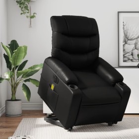 Sillón de masaje elevable eléctrico cuero sintético negro en Sillones | Comprar online en Foru.es
