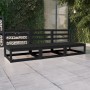 Sofá de jardín 3 plazas negro madera maciza de pino de , Sofás de exterior - Ref: Foro24-3075303, Precio: 210,26 €, Descuento: %