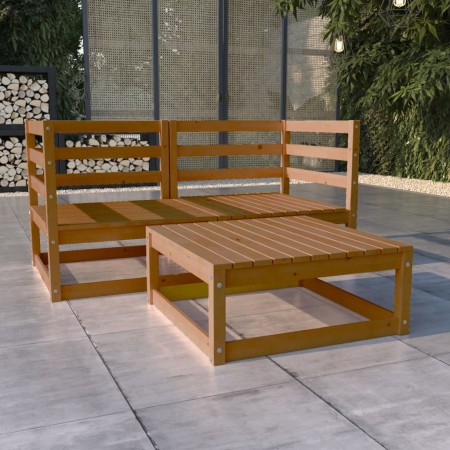 Muebles de jardín 3 pzas y cojines marrón miel madera pino de , Conjuntos de jardín - Ref: Foro24-3075252, Precio: 203,58 €, ...