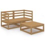 Muebles de jardín 3 pzas y cojines marrón miel madera pino de , Conjuntos de jardín - Ref: Foro24-3075252, Precio: 203,58 €, ...