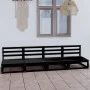 Sofá de jardín 4 plazas negro madera maciza de pino de , Sofás de exterior - Ref: Foro24-3075343, Precio: 252,71 €, Descuento: %