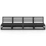 Sofá de jardín 4 plazas negro madera maciza de pino de , Sofás de exterior - Ref: Foro24-3075343, Precio: 252,71 €, Descuento: %
