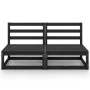 Sofá de jardín 2 plazas negro madera maciza de pino de , Sofás de exterior - Ref: Foro24-3075233, Precio: 129,02 €, Descuento: %