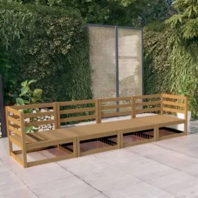 4-seater honey brown solid pine garden sofa by , Outdoor sofas - Ref: Foro24-3075362, Price: 247,23 €, Discount: %