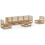 Muebles de jardín 7 piezas marrón miel madera maciza de pino de , Conjuntos de jardín - Ref: Foro24-3075407, Precio: 467,91 €...