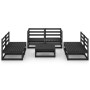 Juego de muebles de jardín 7 piezas negro madera maciza de pino de , Conjuntos de jardín - Ref: Foro24-3075418, Precio: 511,0...