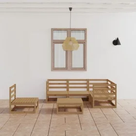 6-piece honey brown solid pine wood garden furniture. by , Garden sets - Ref: Foro24-3075582, Price: 391,39 €, Discount: %