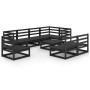 Juego de muebles de jardín 9 piezas negro madera maciza de pino de , Conjuntos de jardín - Ref: Foro24-3075633, Precio: 651,9...
