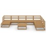 Muebles de jardín 9 pzas y cojines marrón miel madera pino de , Conjuntos de jardín - Ref: Foro24-3075722, Precio: 597,66 €, ...