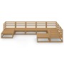Muebles de jardín 9 pzas y cojines marrón miel madera pino de , Conjuntos de jardín - Ref: Foro24-3075757, Precio: 597,66 €, ...
