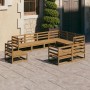 Muebles de jardín 9 pzas y cojines marrón miel madera pino de , Conjuntos de jardín - Ref: Foro24-3075807, Precio: 603,62 €, ...