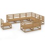 Muebles de jardín 9 pzas y cojines marrón miel madera pino de , Conjuntos de jardín - Ref: Foro24-3075807, Precio: 603,62 €, ...