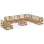 Muebles de jardín 11 piezas marrón miel madera maciza de pino de , Conjuntos de jardín - Ref: Foro24-3075872, Precio: 758,03 ...