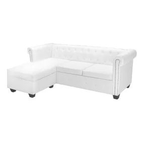 Sofá Chesterfield en forma de L cuero sintético blanco by vidaXL, Sofas - Ref: Foro24-245537, Price: 707,44 €, Discount: %