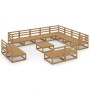 Muebles de jardín 13 pzas y cojines marrón miel madera pino de , Conjuntos de jardín - Ref: Foro24-3075902, Precio: 906,24 €,...