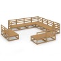 Muebles de jardín 11 pzas y cojines marrón miel madera pino de , Conjuntos de jardín - Ref: Foro24-3075887, Precio: 756,61 €,...