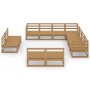 Muebles de jardín 11 pzas y cojines marrón miel madera pino de , Conjuntos de jardín - Ref: Foro24-3075887, Precio: 756,61 €,...