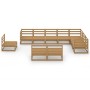 Muebles de jardín 10 pzas y cojines marrón miel madera pino de , Conjuntos de jardín - Ref: Foro24-3075797, Precio: 655,01 €,...