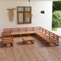 Muebles de jardín 12 piezas marrón miel madera maciza de pino de , Conjuntos de jardín - Ref: Foro24-3075942, Precio: 812,07 ...