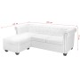 Sofá Chesterfield en forma de L cuero sintético blanco de vidaXL, Sofás - Ref: Foro24-245537, Precio: 717,66 €, Descuento: %