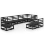 Juego de muebles de jardín 9 piezas negro madera maciza de pino de , Conjuntos de jardín - Ref: Foro24-3075638, Precio: 652,3...