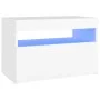 Mesita de noche con luces LED contrachapada blanco 60x35x40 cm de , Mesitas de noche - Ref: Foro24-3082774, Precio: 44,64 €, ...