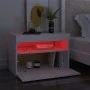 Mesita de noche con luces LED contrachapada blanco 60x35x40 cm de , Mesitas de noche - Ref: Foro24-3082774, Precio: 44,64 €, ...