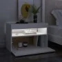 Mesita de noche con luces LED contrachapada blanco 60x35x40 cm de , Mesitas de noche - Ref: Foro24-3082774, Precio: 44,64 €, ...