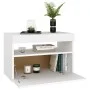 Mesita de noche con luces LED contrachapada blanco 60x35x40 cm de , Mesitas de noche - Ref: Foro24-3082774, Precio: 44,64 €, ...