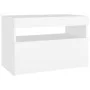 Mesita de noche con luces LED contrachapada blanco 60x35x40 cm de , Mesitas de noche - Ref: Foro24-3082774, Precio: 44,64 €, ...