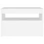Mesita de noche con luces LED contrachapada blanco 60x35x40 cm de , Mesitas de noche - Ref: Foro24-3082774, Precio: 44,64 €, ...