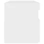 Mesita de noche con luces LED contrachapada blanco 60x35x40 cm de , Mesitas de noche - Ref: Foro24-3082774, Precio: 44,64 €, ...