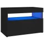Mesita de noche con luces LED contrachapada negro 60x35x40 cm de , Mesitas de noche - Ref: Foro24-3082776, Precio: 46,43 €, D...
